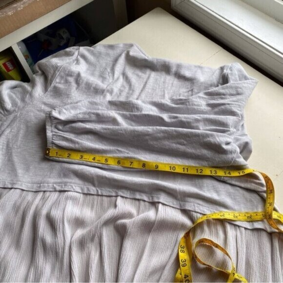 Torrid 2022 Fabric Mixed Hanky Hem Kimono Size 3X In Stone Open Long Line Rayon - Picture 13 of 16